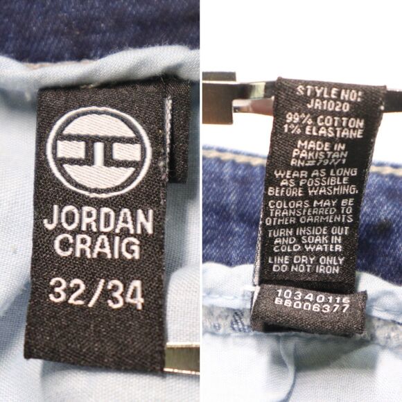 Jordan Craig Mens 32 X 34 Ross Skinny Jeans Distressed Blue - Picture 11 of 11